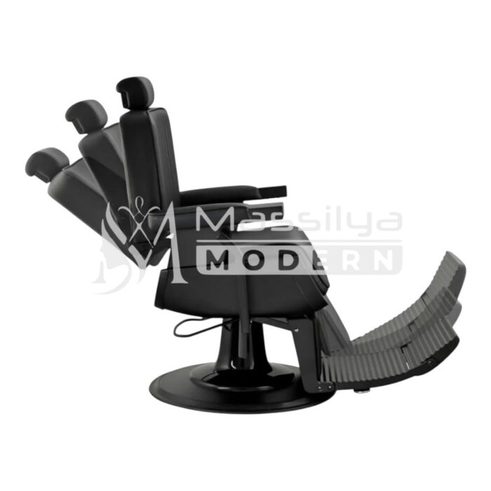 Fauteuil de coiffeur Barbier Professionnel Adams Noir Mate 5218 – Image 2