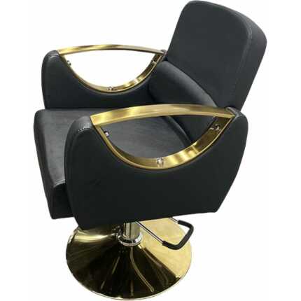 Fauteuil De Coiffure Femme Carla Gold Noir