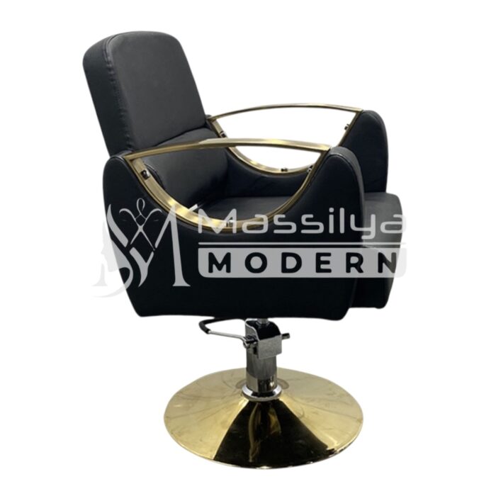 Fauteuil De Coiffure Femme Carla Gold Noir – Image 2