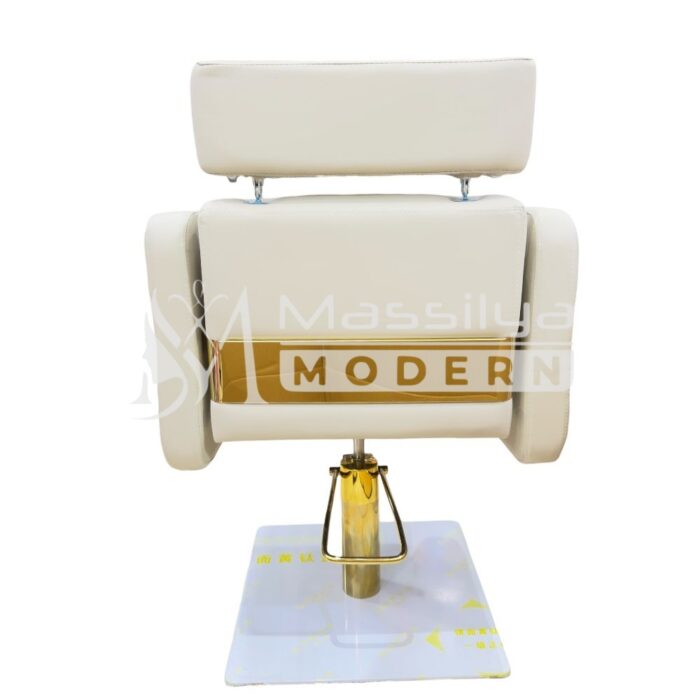 Fauteuil Professionnel de Coiffure – Base Gold & Appui-Tête Réglable – Image 6
