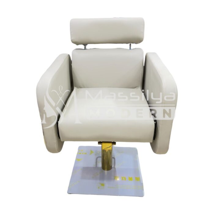 Fauteuil Professionnel de Coiffure – Base Gold & Appui-Tête Réglable – Image 5