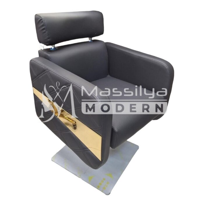 Fauteuil Professionnel de Coiffure – Base Gold & Appui-Tête Réglable – Image 3