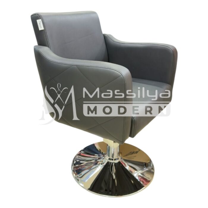 Fauteuil Professionnel de Coiffure – Noir & Base Chromée – Image 2