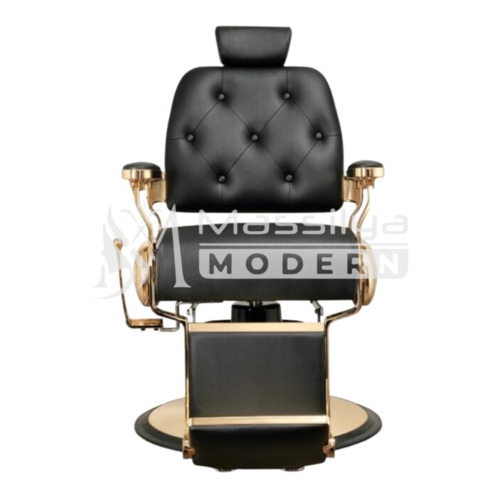 Fauteuil de coiffeur Barbier Professionnel Finition Gold Premium – Image 3