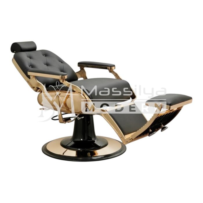 Fauteuil de coiffeur Barbier Professionnel Finition Gold Premium – Image 2
