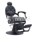 Fauteuil de Barbier Professionnel – Finition Matte & Cuir Noir 
