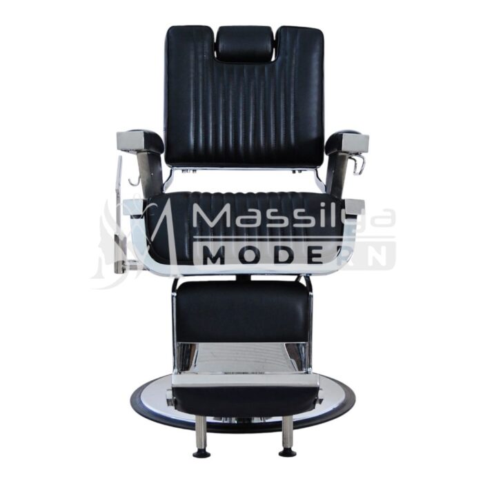 Fauteuil de coiffeur Barbier Professionnel – Design Classique & Finition Chrome – Image 3