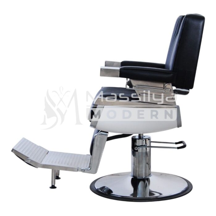 Fauteuil de coiffeur Barbier Professionnel – Design Classique & Finition Chrome – Image 4