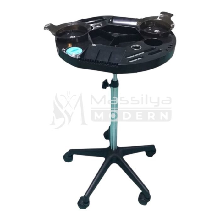 Table de Teinture Professionnelle sur Roulettes – Plateau Rond Multifonction Sans Minuterie – Image 2