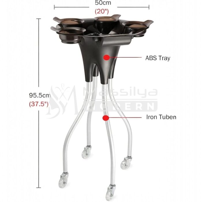 Chariot de Coloration Professionnel – 4 Bols & Support Rouleau – Image 4