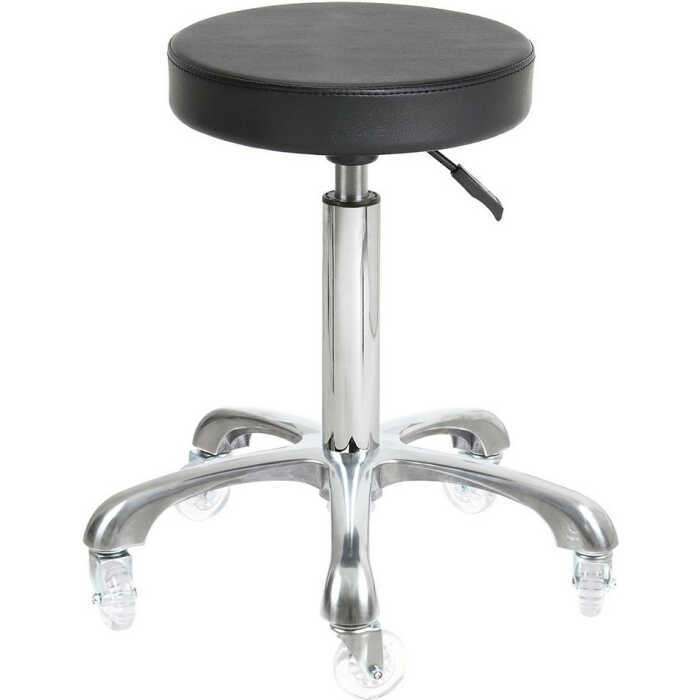 Tabouret sans dossier professionnel coiffeur, institut, spa, 5 roues noir – Image 3