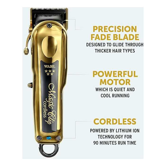 Wahl Magic Clip Cordless Gold, tondeuse de coupe sans fil professionnelle Original Made in Usa – Image 8