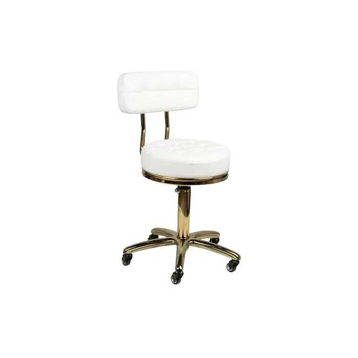 Tabouret avec dossier ronde gold – Image 3
