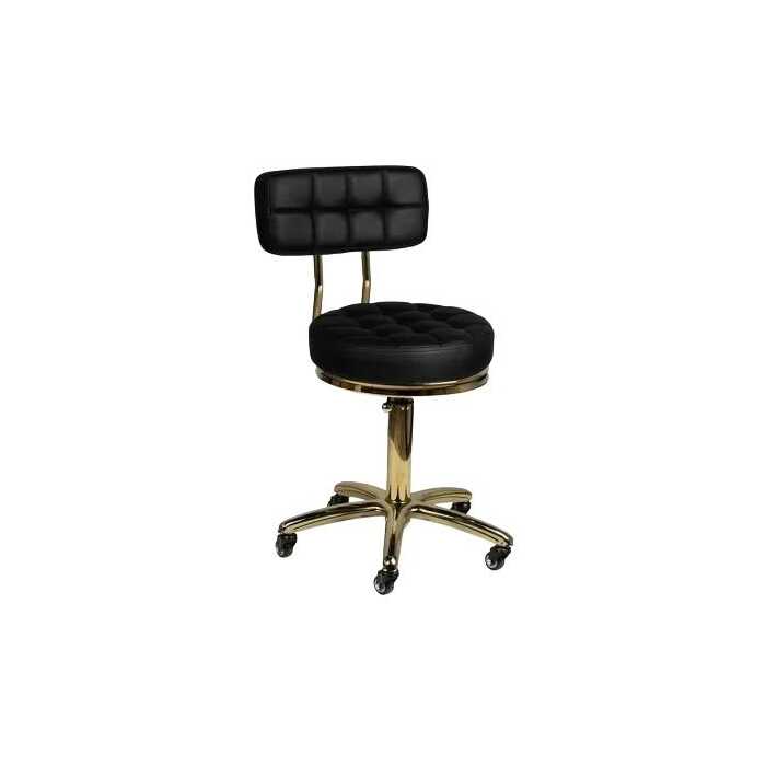 Tabouret avec dossier ronde gold – Image 2