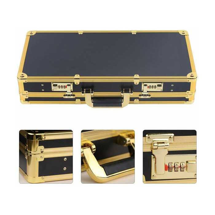 Mallette de Coiffure à domicile gold transport professionnelle pour coiffeur, ciseaux et outils avec serrure à code – Image 6