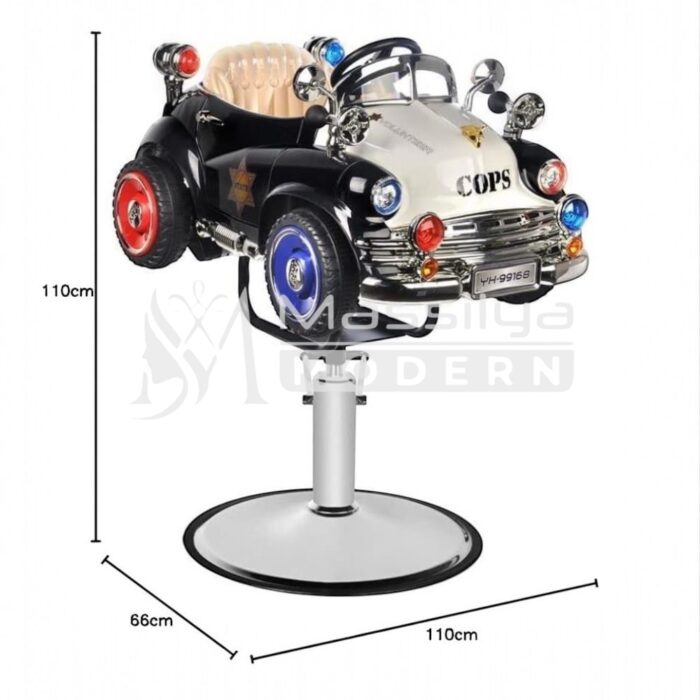 Fauteuil Coiffure Enfant – Modèle Voiture Police (COPS) – Image 4