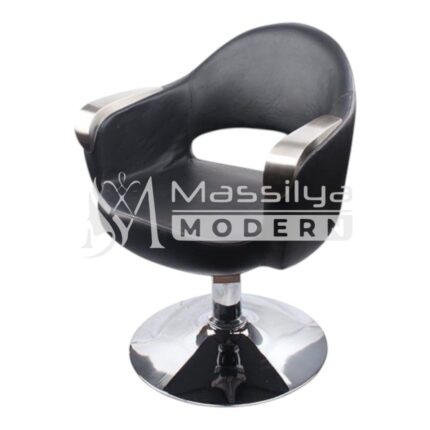 Fauteuil Professionnel de Coiffure – Noir & Base Chromée