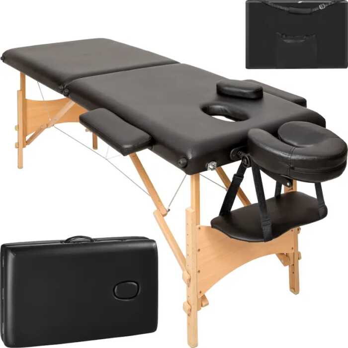 Relax massage portable Table de massage Portable Pliante 2 zones FREDDY noir – Image 2