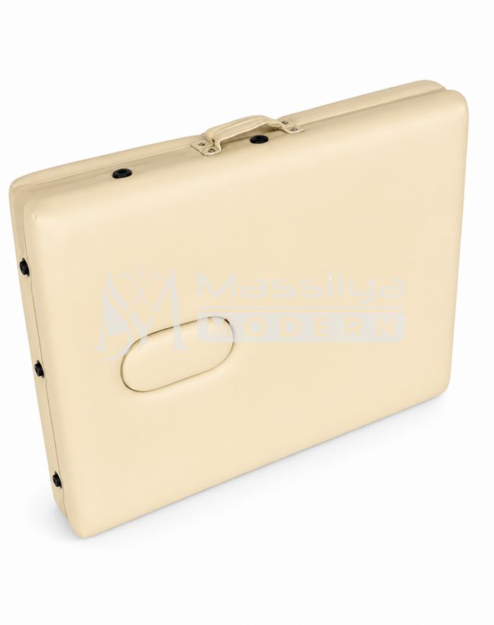 TRELAXA Relax de massage professionnelle pliable et portable en bois beige – Image 2