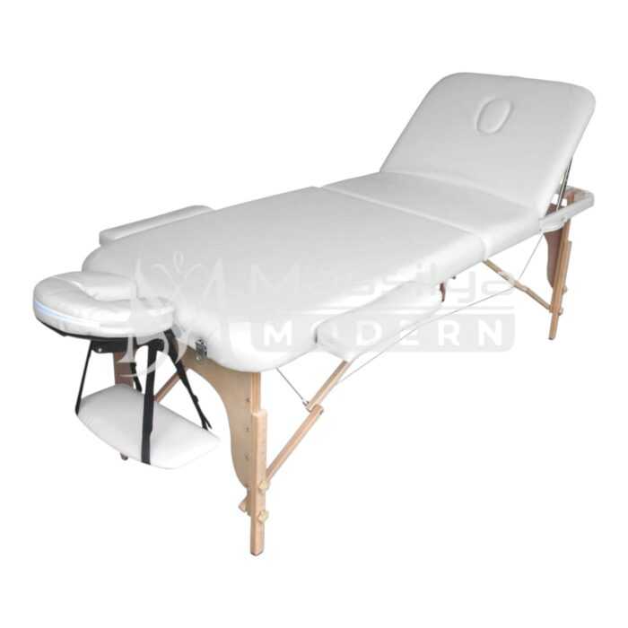 Relax de massage professionnelle pliable et portable en bois blanc – Image 2