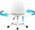 Tabouret esthétique te Bureau Transparente avec Roulettes – Réglable en Hauteur – Image 3