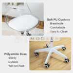 Tabouret esthétique te Bureau Transparente avec Roulettes – Réglable en Hauteur – Image 4