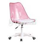 Tabouret esthétique te Bureau Transparente avec Roulettes – Réglable en Hauteur