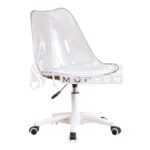 Tabouret esthétique te Bureau Transparente avec Roulettes – Réglable en Hauteur – Image 2