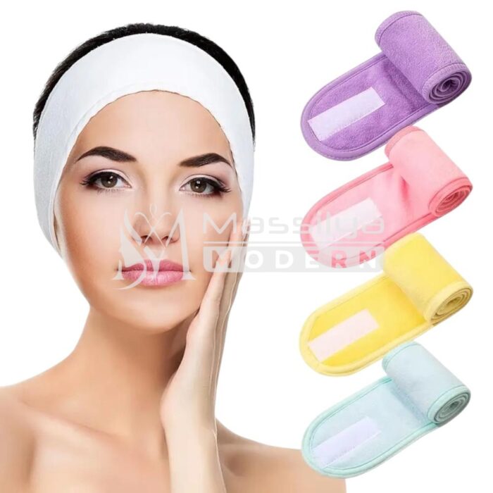 Bandeau de tête en tissu doux – Pour soins du visage et maquillage – Image 2