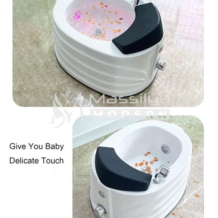 Bassin de pédicure spa professionnel avec lumières LED colorées (avec accessoires chrome) – Image 4