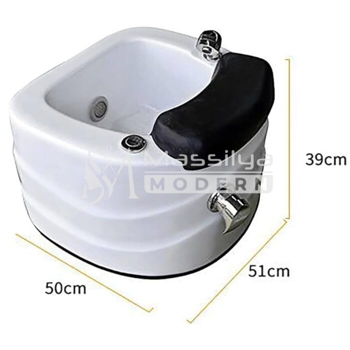 Bassin de pédicure spa professionnel avec lumières LED colorées (avec accessoires chrome) – Image 2