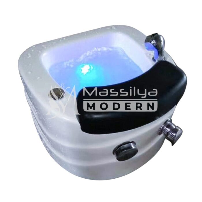 Bassin de pédicure spa professionnel avec lumières LED colorées (avec accessoires chrome) – Image 3