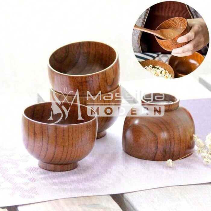 Bol en bois naturel – style japonais – Image 4