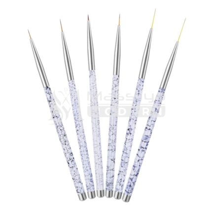 Kit Pinceaux spécial gel UV Fins de Nail Art – Set de 6 Pinceaux Liner Professionnels