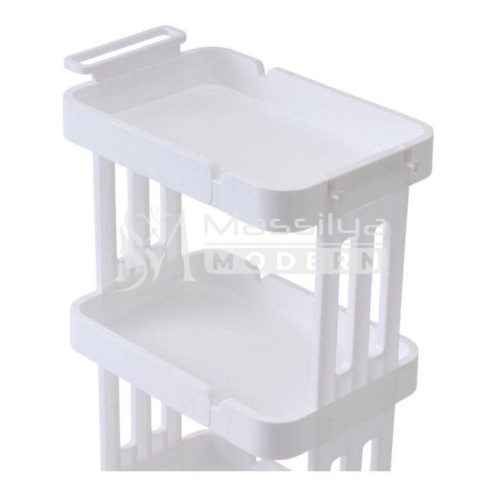 Chariot d’Esthétique rangement à roulettes blanc 3 niveaux – Image 3