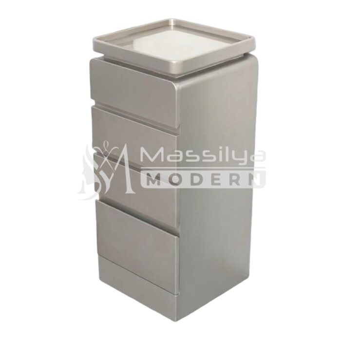 Chariot de Coiffure rangement en bois avec roulettes et porte-sèche – Image 2