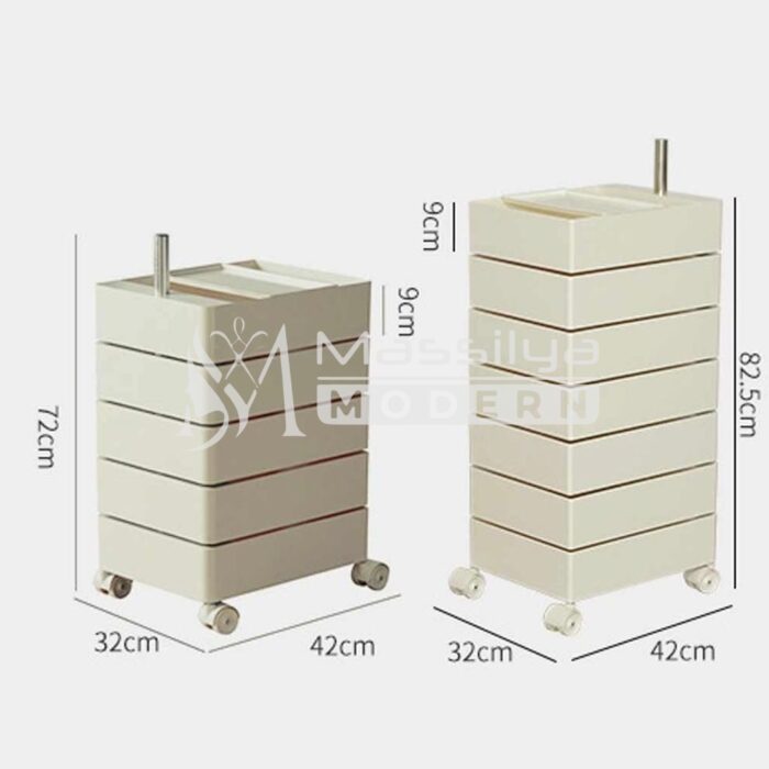 Chariot de Coiffure rangement professionnel à roulettes – 7 tiroirs empilables – Image 4