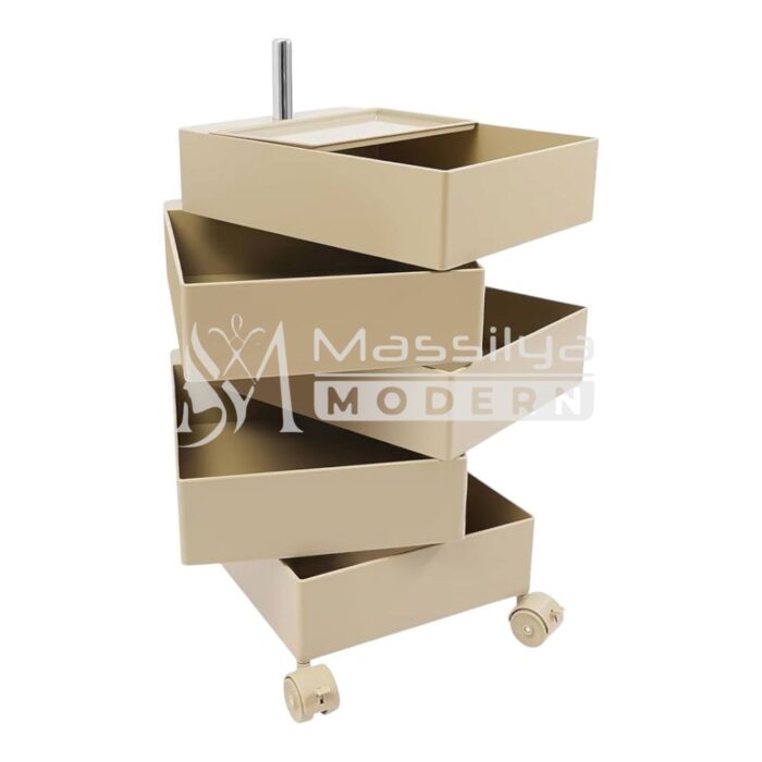 Chariot de Coiffure rangement professionnel à roulettes – 5 tiroirs empilables – Image 2