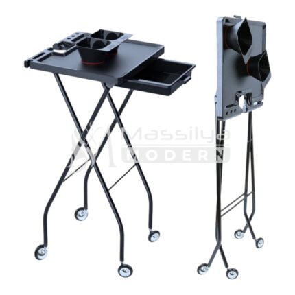 Table de Coloration Professionnelle Pliable avec Bols Magnétiques – Noir