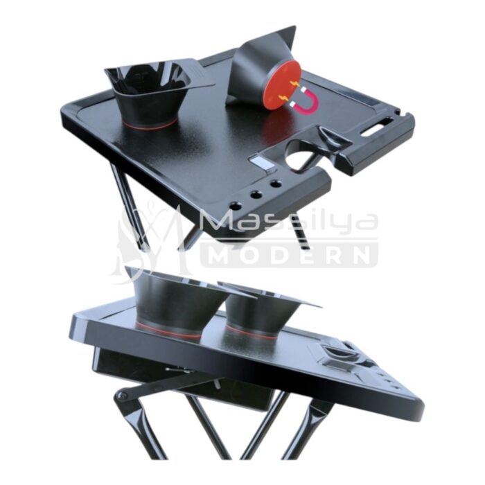 Table de Coloration Professionnelle Pliable avec Bols Magnétiques – Noir – Image 3