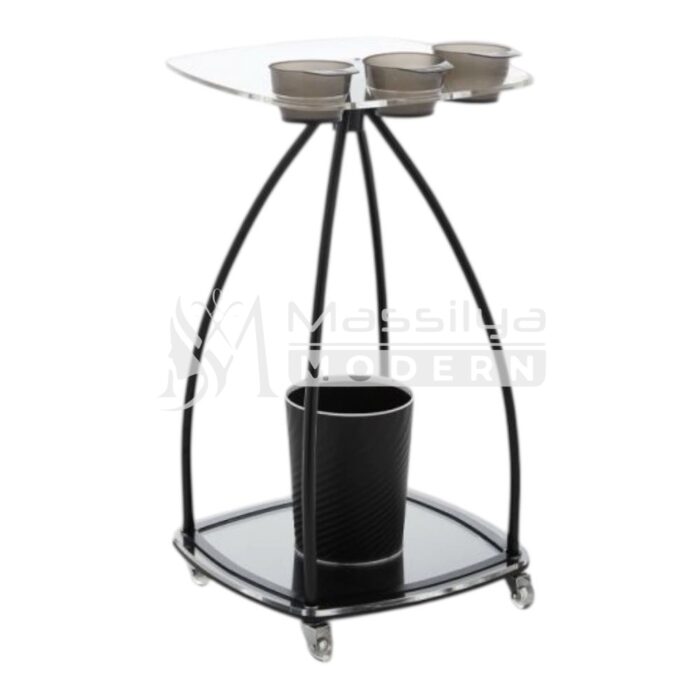 Chariot de Coloration Professionnel – Plateau Transparent & Seau Intégré – Image 2