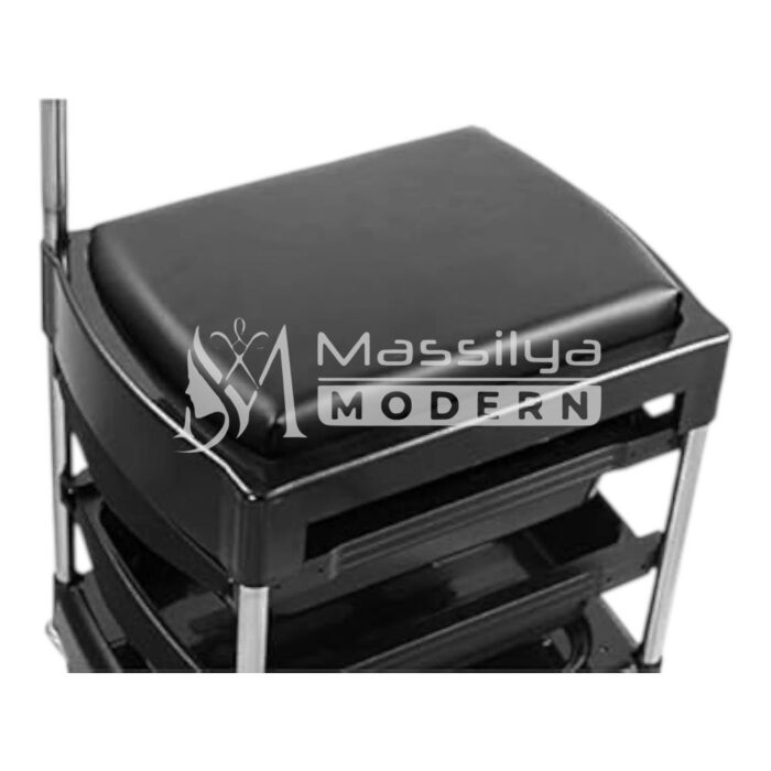 Chariot de Manucure Professionnel avec Siège Intégré et Plateaux Amovibles – Image 3