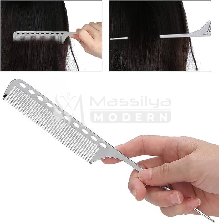 DK 40 Peigne de coiffure Métallique Professionnel à Pointe (Résistant à la Chaleur) – Image 2