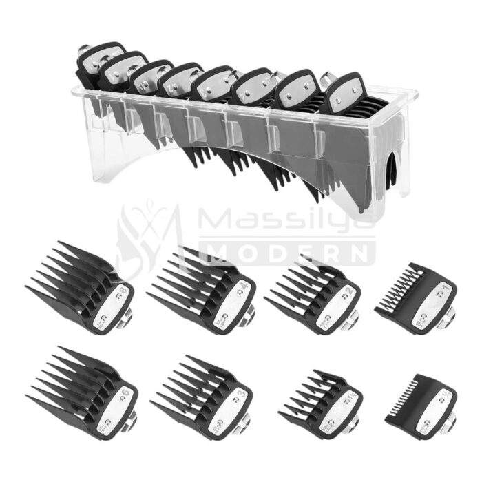 Clipper Guides Tondeuse wahl Professionnels kit (8 Pièces + Support Transparent) – Image 2