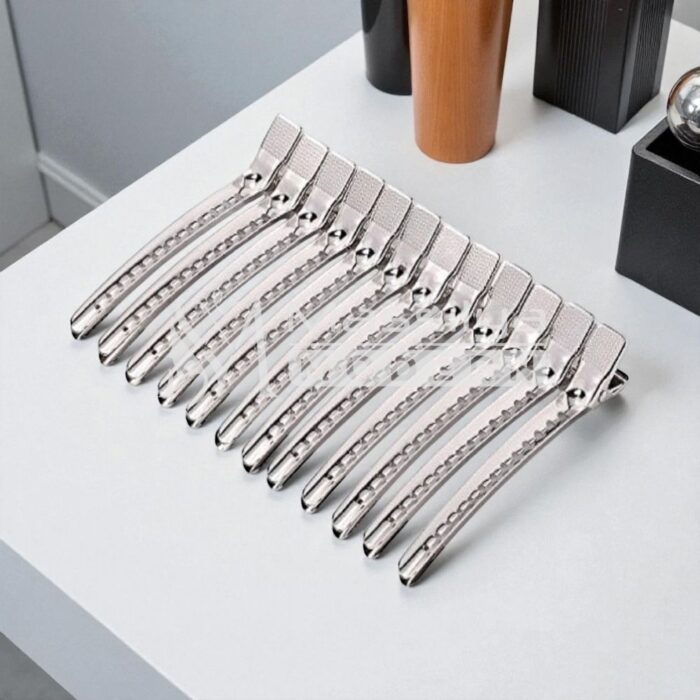 Control clips Pinces plat inox Métalliques de Coiffure (Lot de 12) – Image 3
