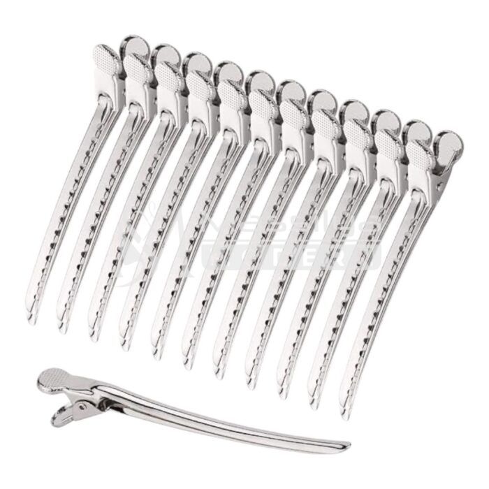 Control clips Pinces plat inox Métalliques de Coiffure (Lot de 12) – Image 2
