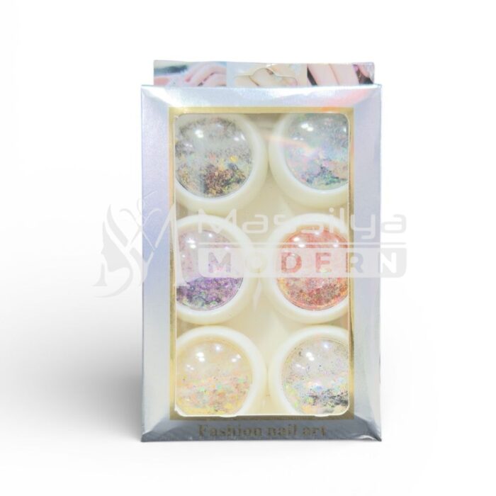 Paillettes Nail Art Multicolores Effet Holographique 6pcs – Image 8