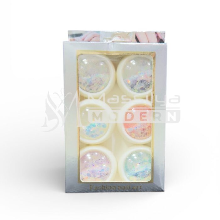 Paillettes Nail Art Multicolores Effet Holographique 6pcs – Image 10