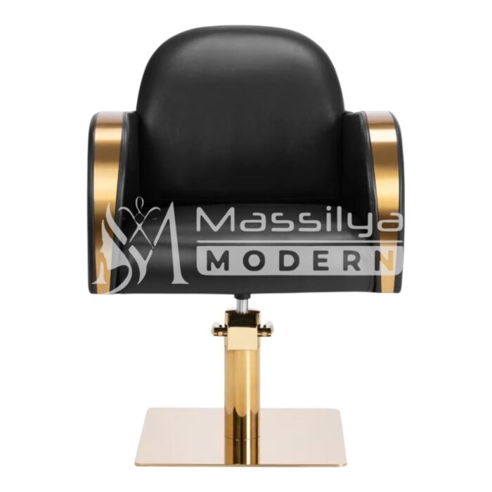 Fauteuil Professionnel de Coiffure Black & Gold Base – Image 2