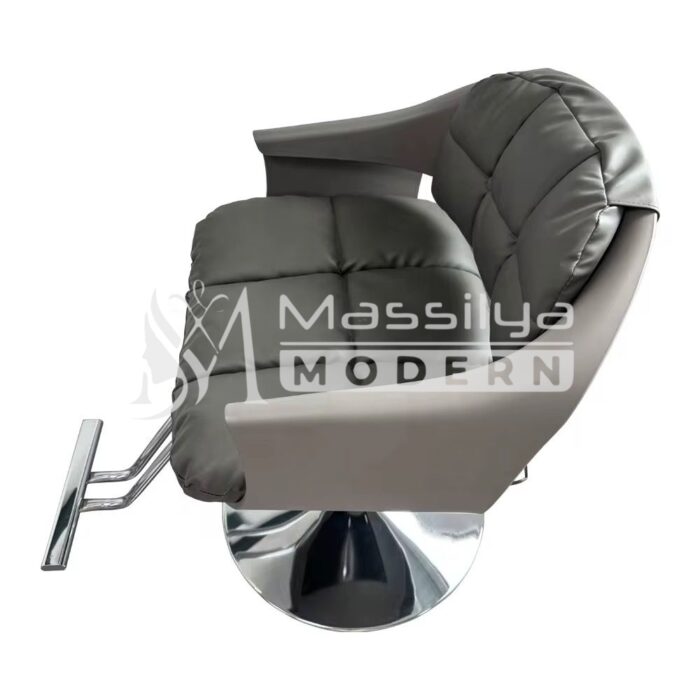 Fauteuil Professionnel de Coiffure  Design Bicolore & Base Chromée – Image 4